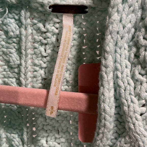 Free People Mint Cable Knit Tie-Front Crop Top - Picture 2 of 6